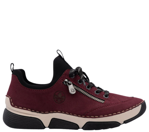 Pantofi sport, dama, RIEKER, ANTISTRESS, 45973-36 bordo, piele ecologica