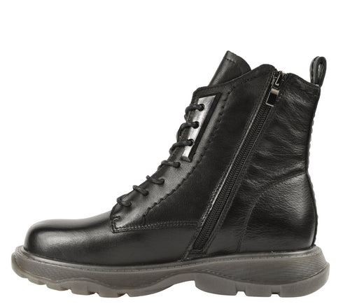 Ghete casual, dama, FORMAZIONE 1935, negru, piele naturala