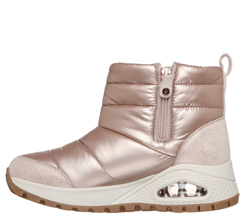 Ghete sport, dama, SKECHERS UNO RUGGED - PUFFER 168127-RSGD roz, piele ecologica