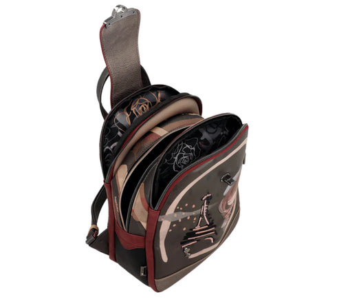 Rucsac sport, dama, ANEKKE 41805-043, maro, piele ecologica