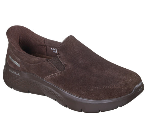 Pantofi sport, dama, SKECHERS GO WALK FLEX-RUE SLIP-INS 125508-CHOC maro, piele intoarsa
