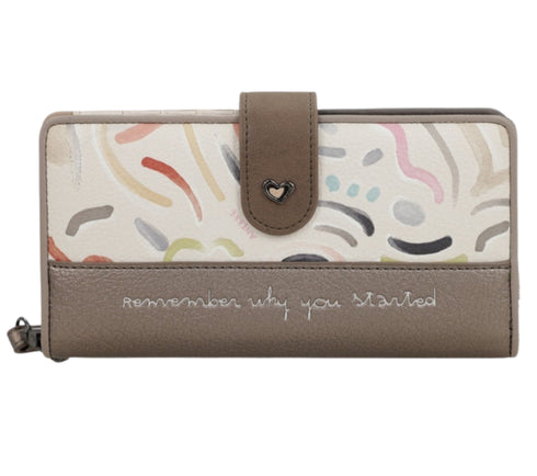 Portofel casual, dama, ANEKKE 42749-901, bej, piele ecologica