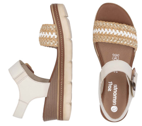 Sandale casual, dama, REMONTE, D2L55-60 bej, piele ecologica