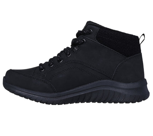 Ghete sport, dama, SKECHERS ULTRA FLEK CASUAL MIX 167973-BBK negru, piele ecologica