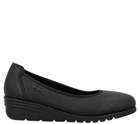 Balerini casual, femei, RIEKER ANTISTRESS, L5360-00 negru, piele naturala