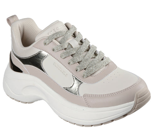 Pantofi sport, dama, SKECHERS HAZEL - STUNNING YOU 177447-NAT crem, piele ecologica