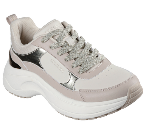 Pantofi sport, dama, SKECHERS HAZEL - STUNNING YOU 177447-NAT crem, piele ecologica