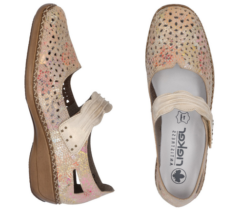 Pantofi casual, dama, RIEKER, ANTISTRESS, 41399-92 multicolor, piele ecologica
