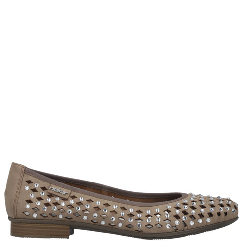 Balerini dama, RIEKER ANTISTRESS, 51985-64 bej, piele ecologica