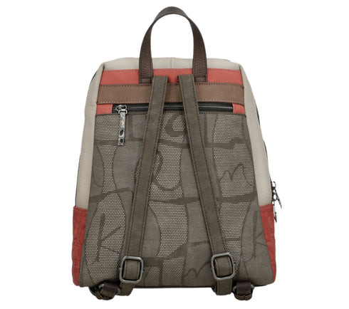 Rucsac casual, dama, ANEKKE 42705-018, bej, piele ecologica