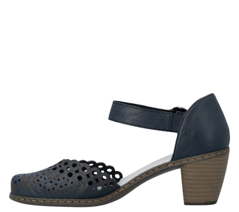 Pantofi casual, dama, RIEKER ANTISTRESS, 40902-14 bleumarin, piele ecologica