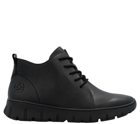 Ghete casual, dama, RIEKER ANTISTRESS, N1331-00 negru, piele naturala