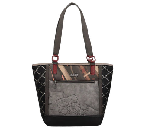 Poseta casual, dama, ANEKKE 41802-134, negru, piele ecologica