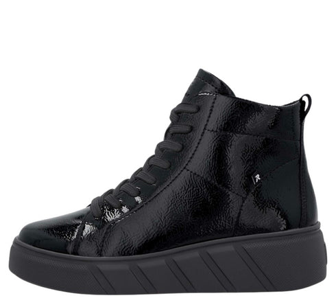 Ghete sport, dama, RIEKER, W2661-01 negru, piele lacuita