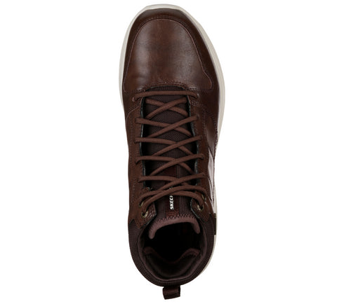 Ghete sport, barbati, SKECHERS WATERPROOF Delson Selecto, 65801-CHOC maro, piele ecologica