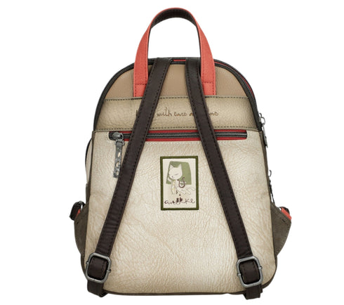 Rucsac casual, dama, ANEKKE 42715-044, bej, piele ecologica