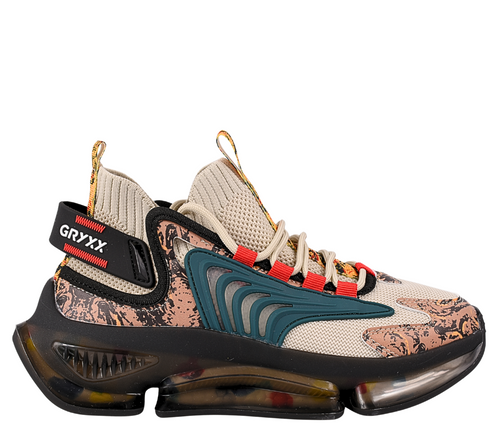 Pantofi sport, dama, GRYXX, 21016 crem-verde, textil