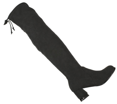 Cizme elegante, dama, FORMAZIONE, 130536 negru, piele intoarsa, cu toc