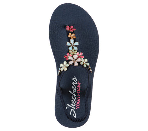 Slapi, dama, SKECHERS MEDITATION GLASS DAISY, 32922-NVMT bleumarin, textil