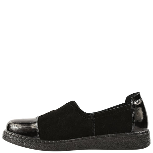 Pantofi casual, dama, ADA SHOES, 2255Q12 negru, piele naturala