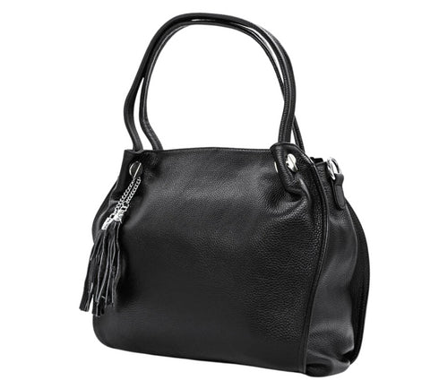 Poseta casual, dama, ADA SHOES, 58818, negru, piele naturala