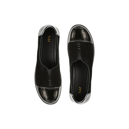 Pantofi casual, dama, ADA SHOES, 2255Q12 negru, piele naturala