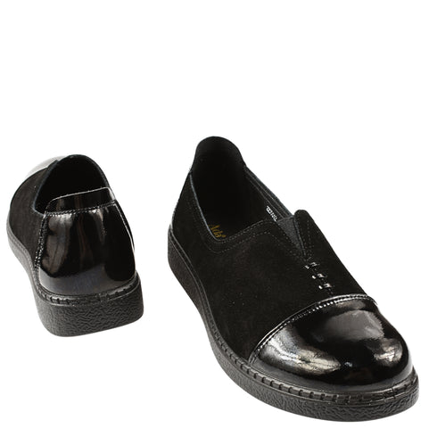 Pantofi casual, dama, ADA SHOES, 2255Q12 negru, piele naturala