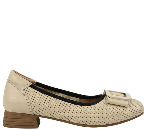 Pantofi casual, dama, ADA SHOES, 1079 crem, piele naturala