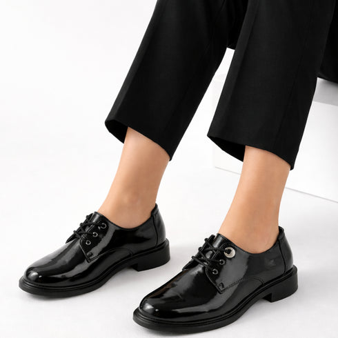 Pantofi casual, dama, ADA SHOES, 11520-87 negru, piele lacuita