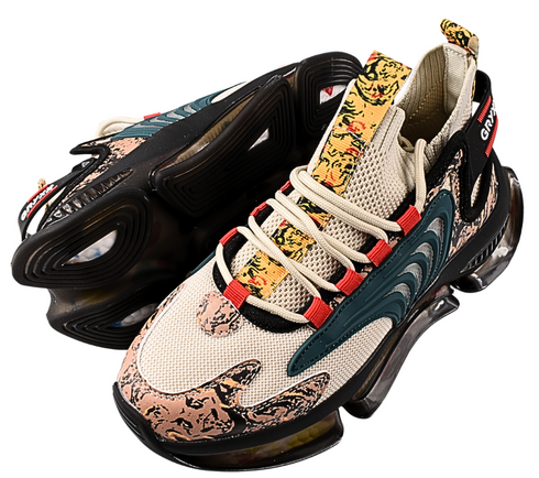 Pantofi sport, dama, GRYXX, 21016 crem-verde, textil