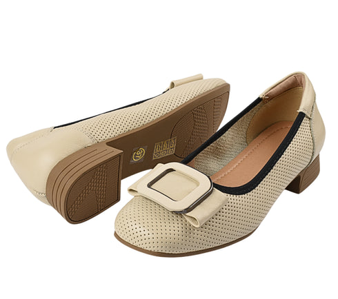 Pantofi casual, dama, ADA SHOES, 1079 crem, piele naturala