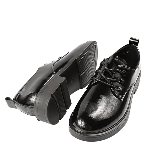 Pantofi casual, dama, ADA SHOES, 1227-10 negru, piele lacuita