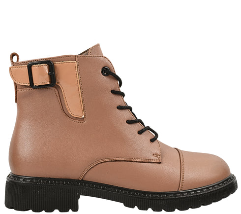 Ghete casual, dama, BERLINER, 3918Q01 bej, piele naturala