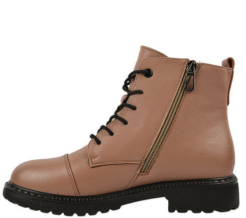 Ghete casual, dama, BERLINER, 3918Q01 bej, piele naturala