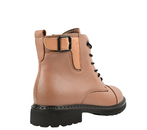 Ghete casual, dama, BERLINER, 3918Q01 bej, piele naturala