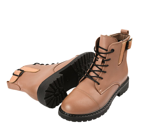 Ghete casual, dama, BERLINER, 3918Q01 bej, piele naturala