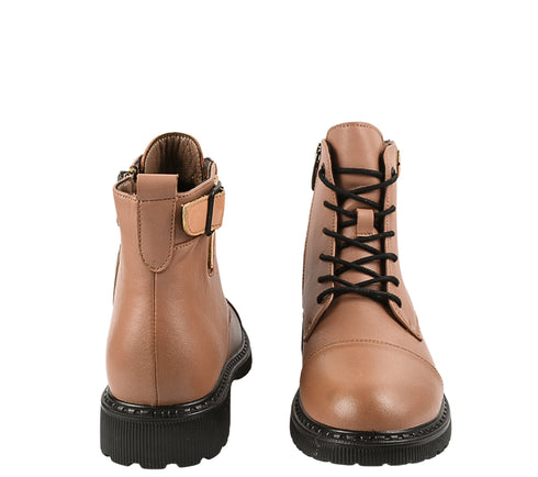 Ghete casual, dama, BERLINER, 3918Q01 bej, piele naturala