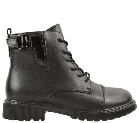 Ghete casual, dama, BERLINER, 3918Q01 negru, piele naturala