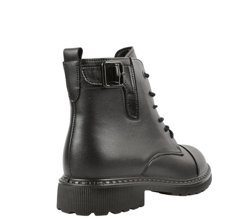 Ghete casual, dama, BERLINER, 3918Q01 negru, piele naturala