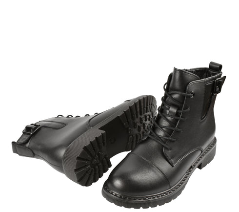 Ghete casual, dama, BERLINER, 3918Q01 negru, piele naturala