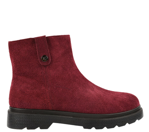 Ghete casual, dama, STEPHANO, 3938H09 bordo, piele intoarsa