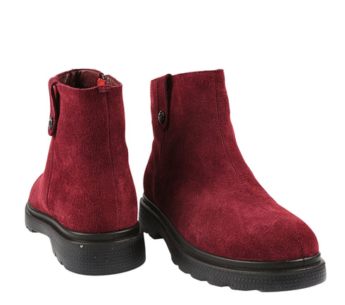 Ghete casual, dama, STEPHANO, 3938H09 bordo, piele intoarsa