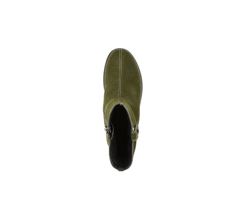 Ghete casual, dama, STEPHANO, 3938H09 verde, piele intoarsa