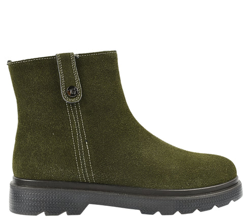 Ghete casual, dama, STEPHANO, 3938H09 verde, piele intoarsa