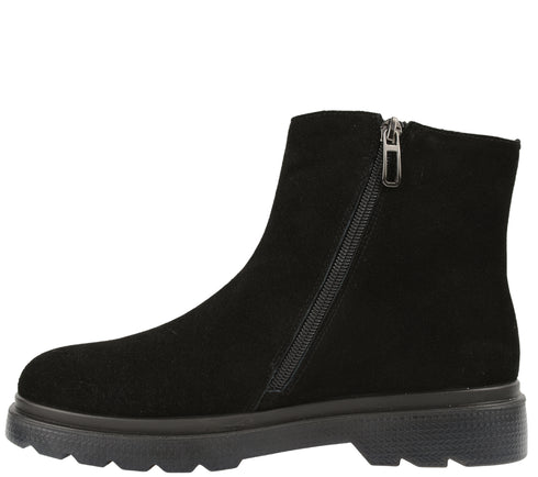 Ghete casual, dama, STEPHANO, 3938H09 negru, piele intoarsa