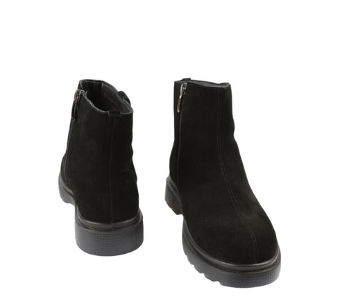Ghete casual, dama, STEPHANO, 3938H09 negru, piele intoarsa