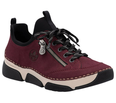 Pantofi sport, dama, RIEKER, ANTISTRESS, 45973-36 bordo, piele ecologica