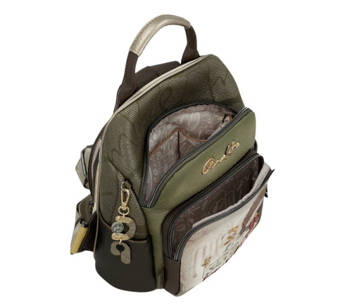Rucsac casual, dama, ANEKKE 42705-213, verde, piele ecologica