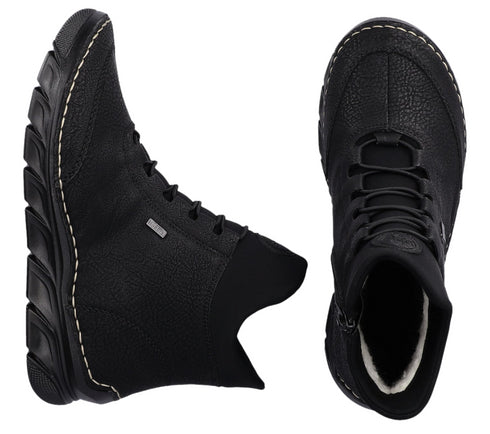 Ghete sport, dama, RIEKER, ANTISTRESS, 55069-00 negru, piele ecologica