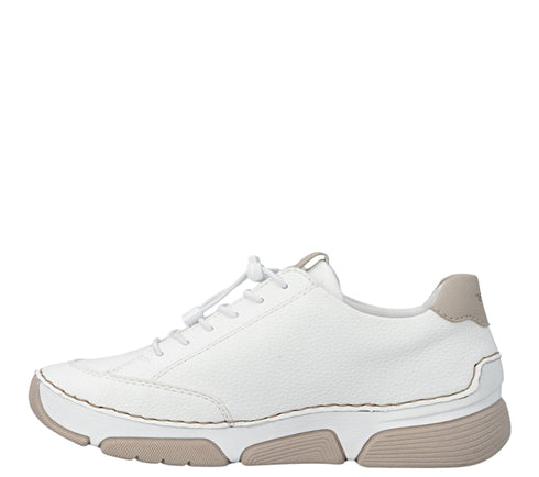 Pantofi sport, dama, RIEKER, ANTISTRESS, 45969-80 alb, piele ecologica